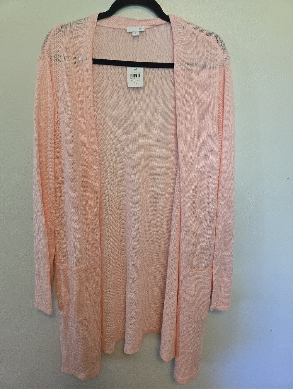 J Jill Linen Blend Lightweight Cardigan Sweater Ballet Slipper Pink XL NWT